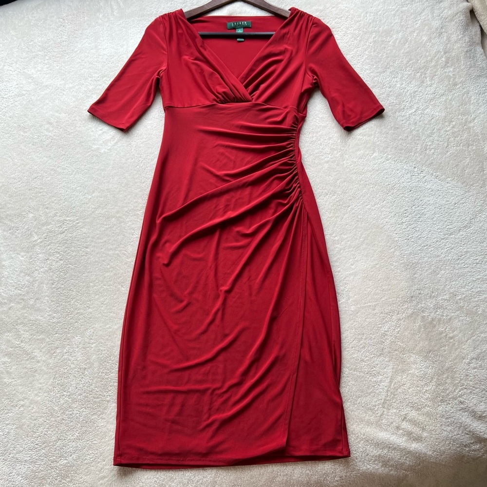 Ralph Lauren Deep Red Dress, Size 2